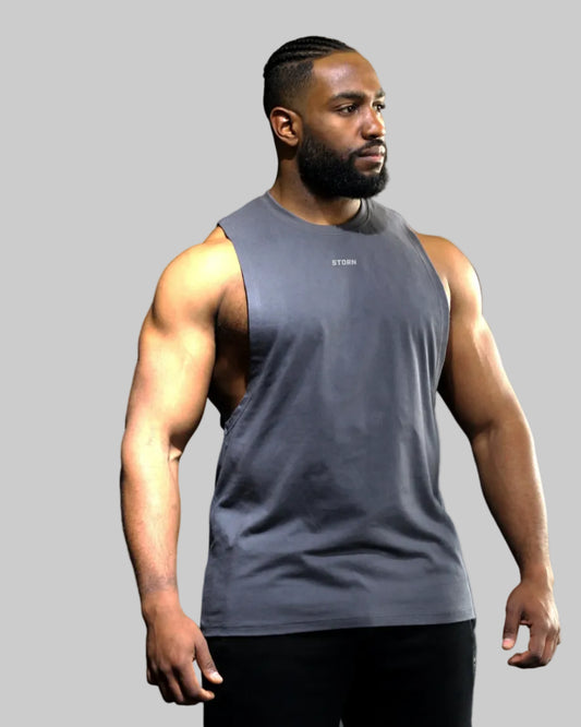 Essential Drop Arm Tank - Dark Grey