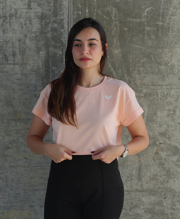 Core Basic Crop Top - Pale Coral