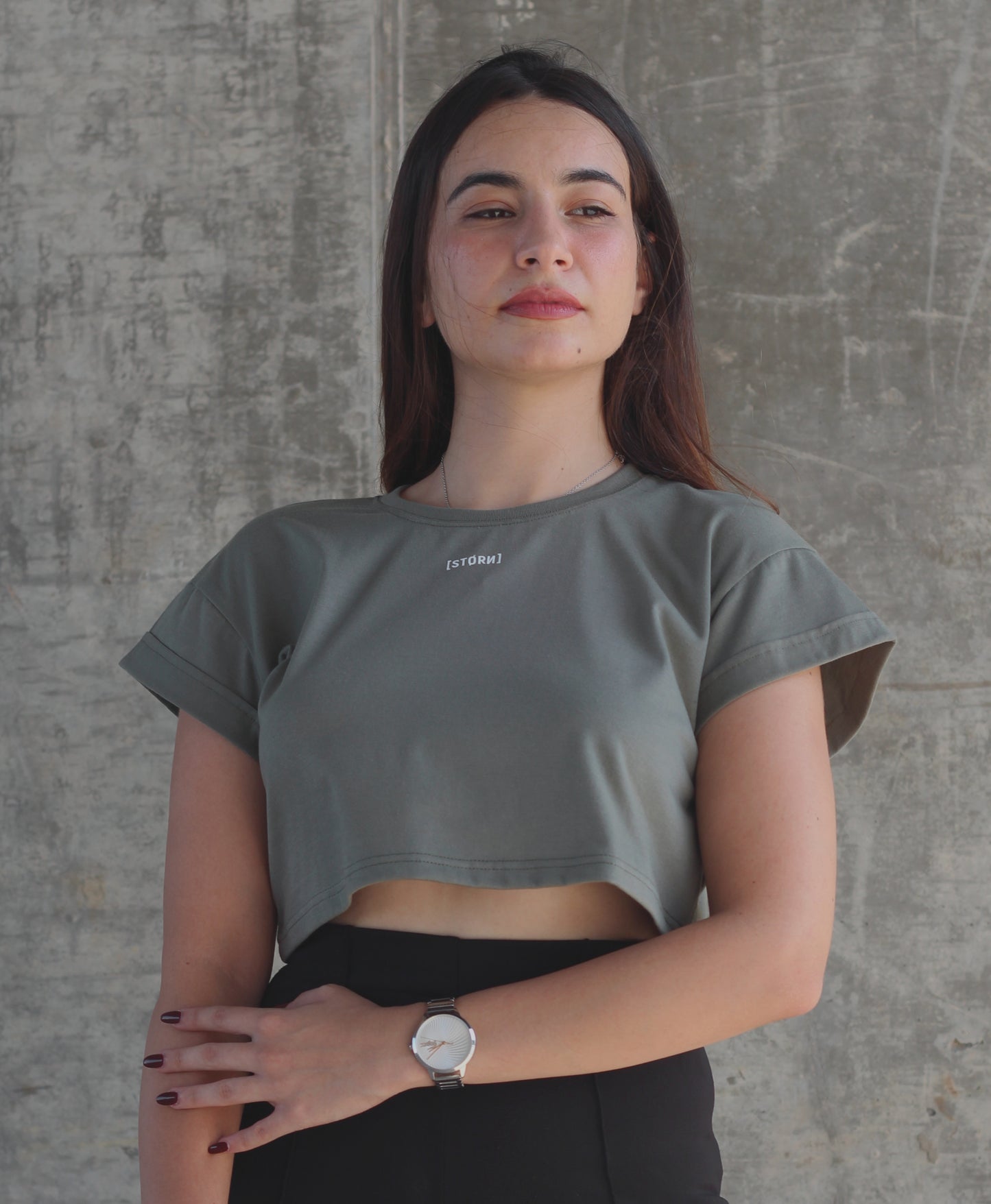 Trust Basic Crop Top - Sage Green